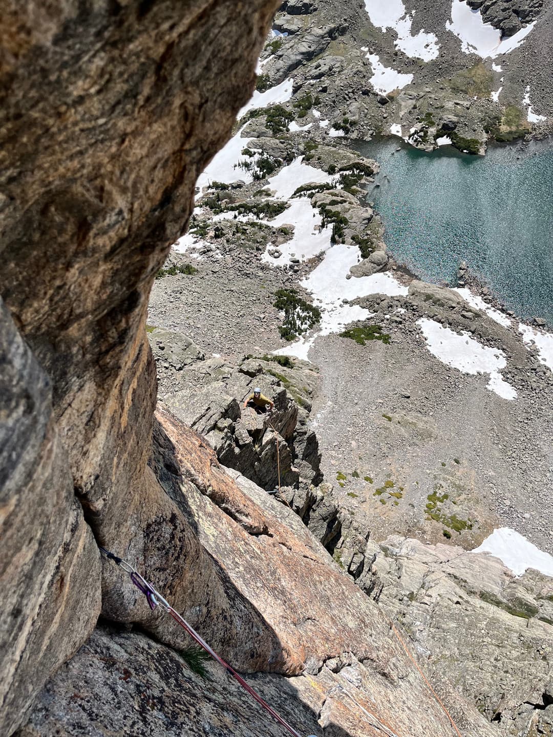 Me on the nice belay ledge at the base of P3